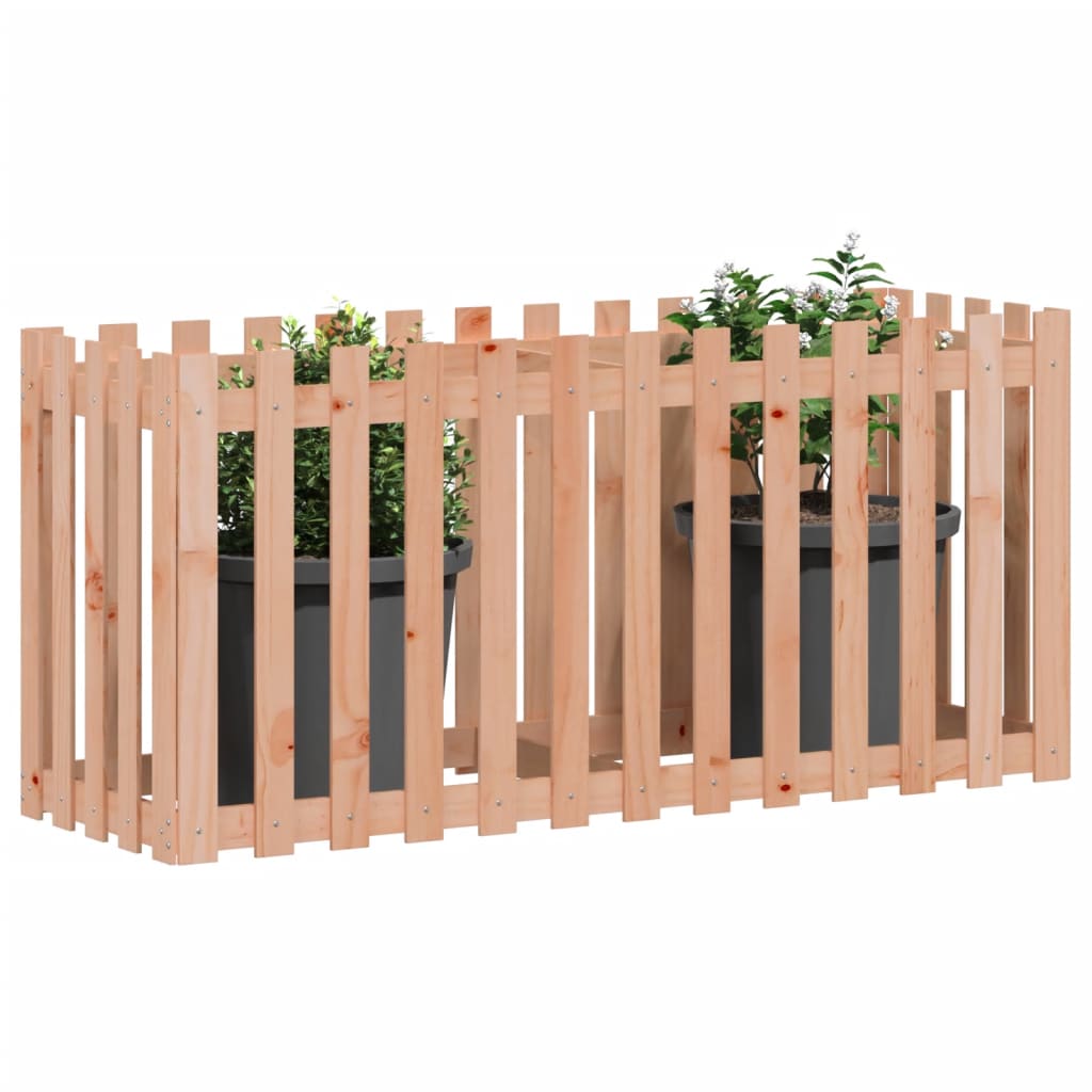 Vidaxl Garden Flower Bed With Fence, 150X50X70Cm, Solid Larch Wood