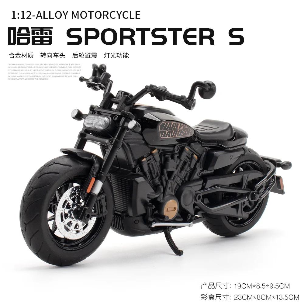 1:12 Harley Sportster S Motorrad Hohe Simulation Druckguss Metalllegierung Modellauto Sound Licht Sammlung Kinder Spielzeug Geschenke M41