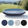 4PCS Heat-resistant Plastic Dessert Plate Round Snack Tray Practical Salad Dish  Outdoor