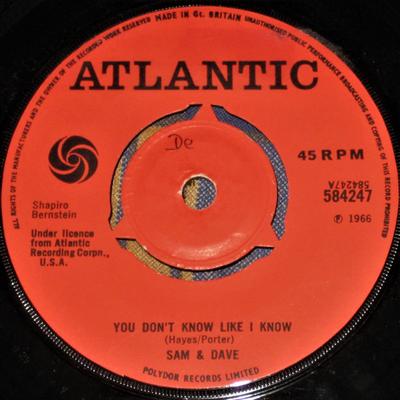 7inch Record SAM & DAVE - You Don't Know Like I Know / Hold O 584247 Atlantic 1969 UK Soul/Funk Used