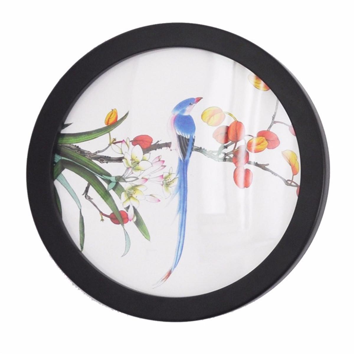 Creative Modern Round Photo Frame Wooden Hanging Picture Holder Bedroom Decorative Painting (Black,12.2cm) чёрный
