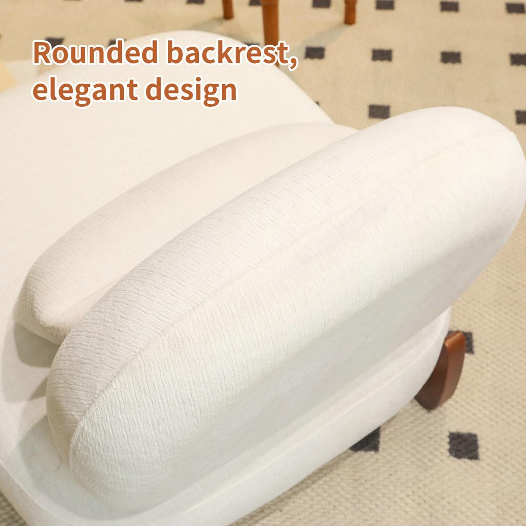 Sedia Accent con Gambe in Legno Massello, Soggiorno in Tessuto con Cuscino Morbido, Camera da Letto, Comoda Sedia da Lettura Senza Braccioli per Appartamento, Sala d'Attesa, Balcone