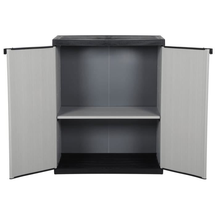 Storage Cabinet - vidaXL - 340981 - Grey/black - 68x40x85 Cm - With Safety Lock