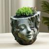 Kunstharz Handwerk Baumstumpf Mädchen Topf Lustige Figur Pflanzgefäß Mädchen Gesicht Blumentopf Heim Büro Dekorationen