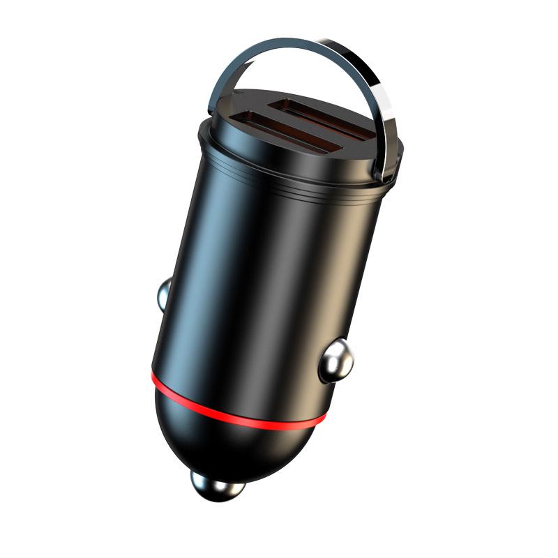 Compact Dual USB Car Charger with Pull-Ring Design - 200W Fast Charging & Multifunctional Cigarette Lighter
