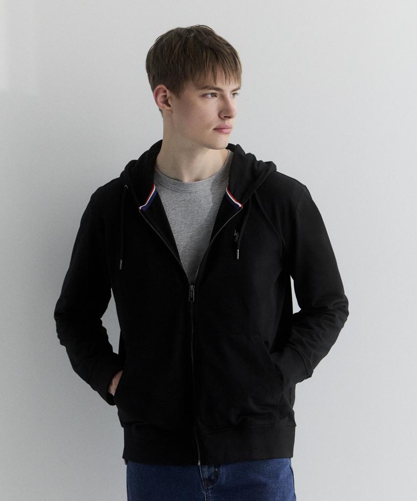 Uspoloassn Cotton Blended Zip-Up Hoodie_Black
