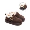 Winter Warm Cotton-padded Shoes for Girls Thickened Fleece-lined Snow Boots for Children and Non-slip Soft-soled Loafers for Boys