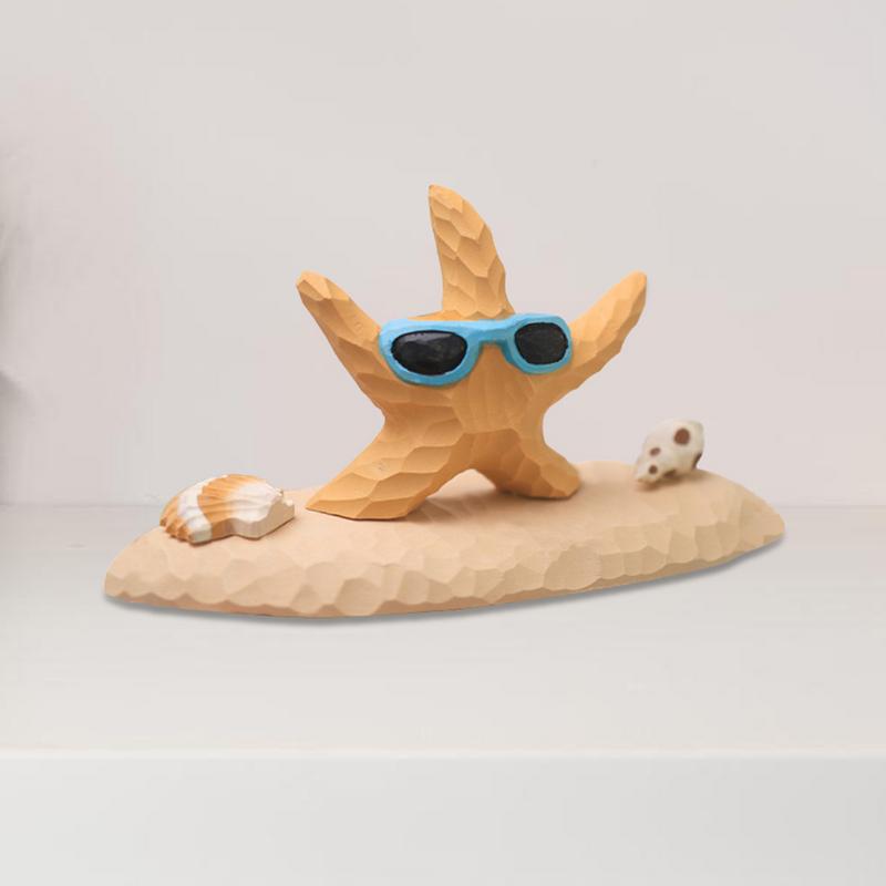 Starfish Decorations For Home Desk Sea Animal Figurines Hand Carved Animal Decoration Decorative Sculpture For Home Bedroom