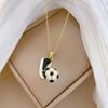 Fashion Sporty Soccer with Shoe Pendant Necklace for Women Men Hip Hop Stainless Steel Chain Jewelry Accessory Gifts