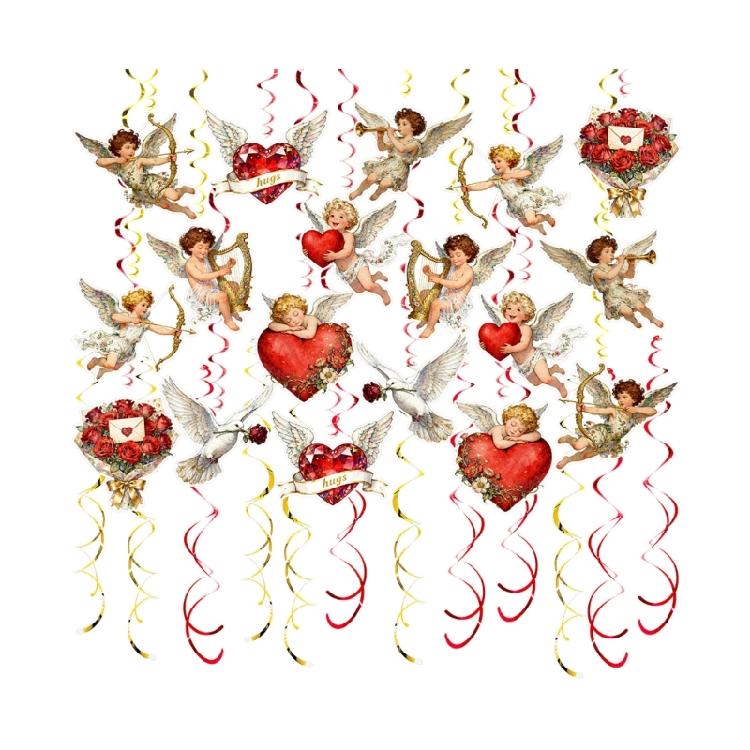 

Sustainable Friendly Valentine Helical Hanging Ornament For Party Decoration Easy To Hanging Creates Dream Romance Effect