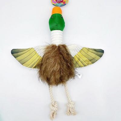 With Us Damda Rustle & Rope Quack Quack Mallard Puppy Large Dog Toy Tug Play, 2pcs