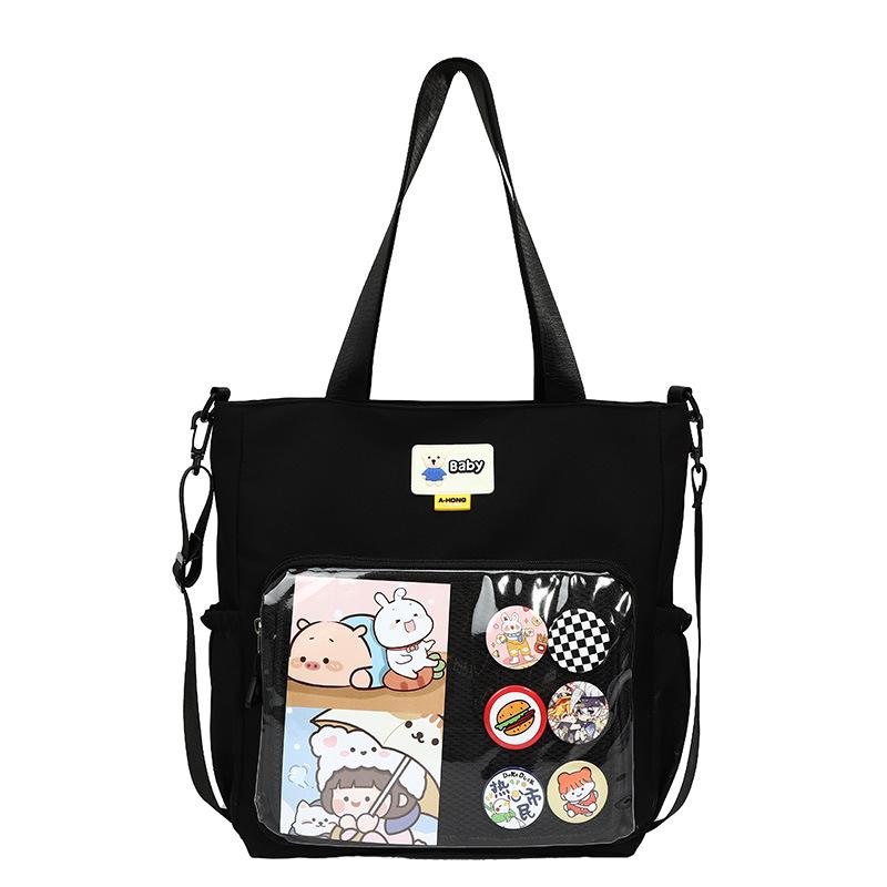 Large Capacity Handheld Book Bag Versatile High Value Shoulder Bag Cute Girl Soft Girl Messenger Bag Tutoring Bag