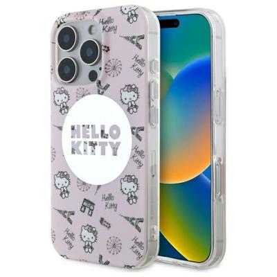 Hello Kitty Hkhmp16Xhaopp Iphone 16 Promax 6,9 Pink Hardcase Iml All Over Paris Magsafe