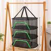 [1pc Black Drying Rack] 1pc High-Quality Black Multi-Layer Mesh Drying Rack | Portable Ventilated 1/2/3-Tier Breathable Clothes