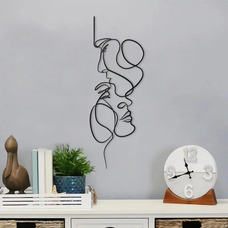 Nordic Home Decoration Accessories True Love Wall Art Decor Bedroom Living Room Decor Couple Metal Wall Decor Gift Wall Stickers