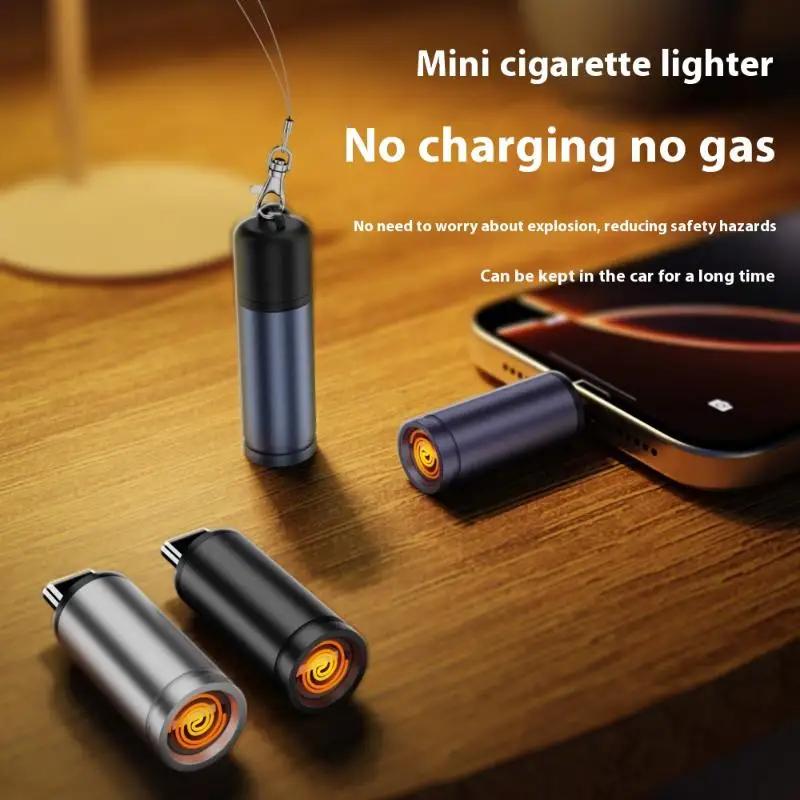 Type-C Mini Mobile Cigarette Air Blowing Cigarette Lighter Auto Shut-Off Safety Portable Cigarette Lighting Artifact