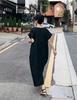 Japanese Retro Linen V-neck Dress with Big Pockets (2025 Collection)