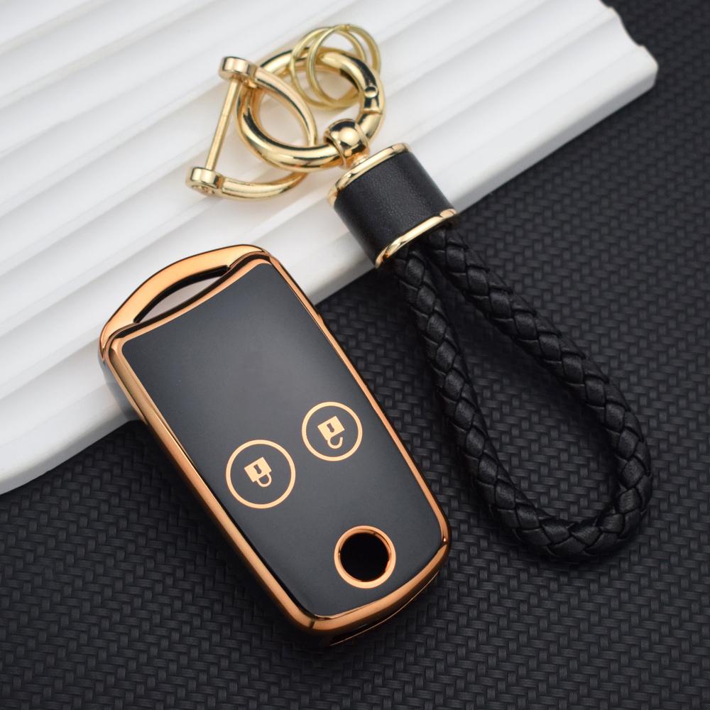 New Car Flip Tpu Key Case Cover For Acura Tl Tsx Zdx Rsx Crz For Honda Civic Fit Accord Crv Hrv Jazz Odyssey Key Chian Rings Set