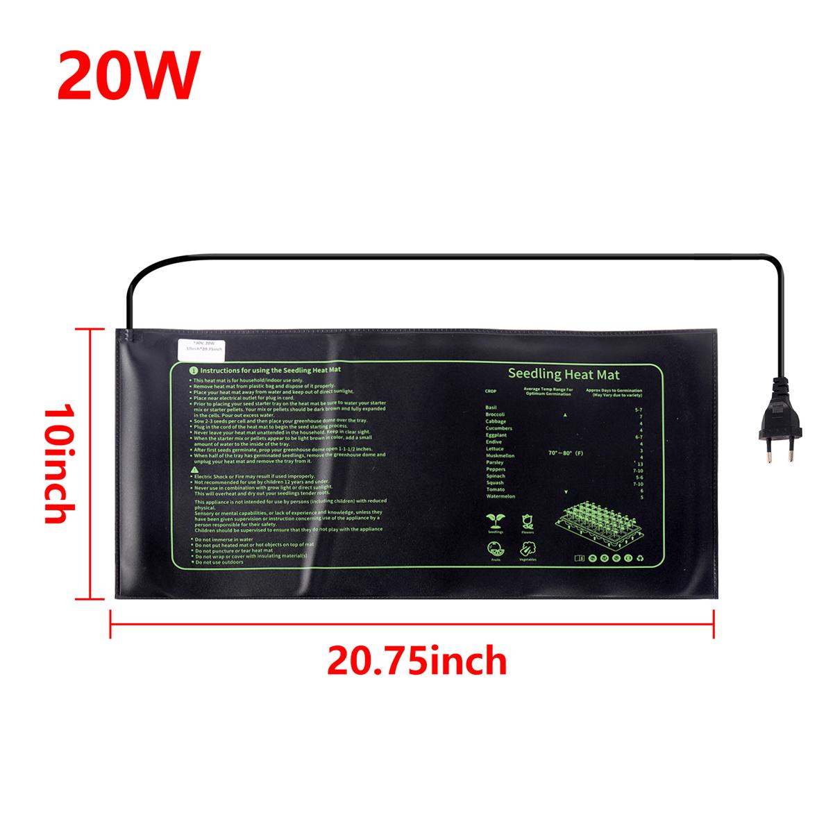 

Power 20W European Standard Seedling Heat Mat Vegetable Flower Seed Germination Growth Heating Plant Potted Bonsai Keep Warm Pad