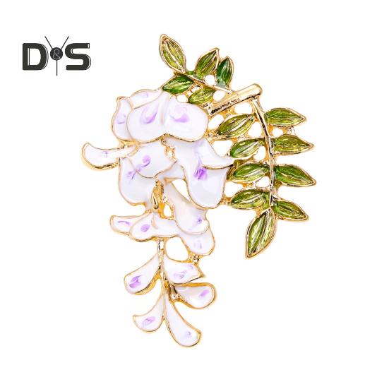 

Женская брошь с цветочным фиолетовым декором, изысканный винтажный противоскользящий износостойкий воротник пальто, шляпа, шарф, украшение, булавка для одежды, украшения для одежды белый