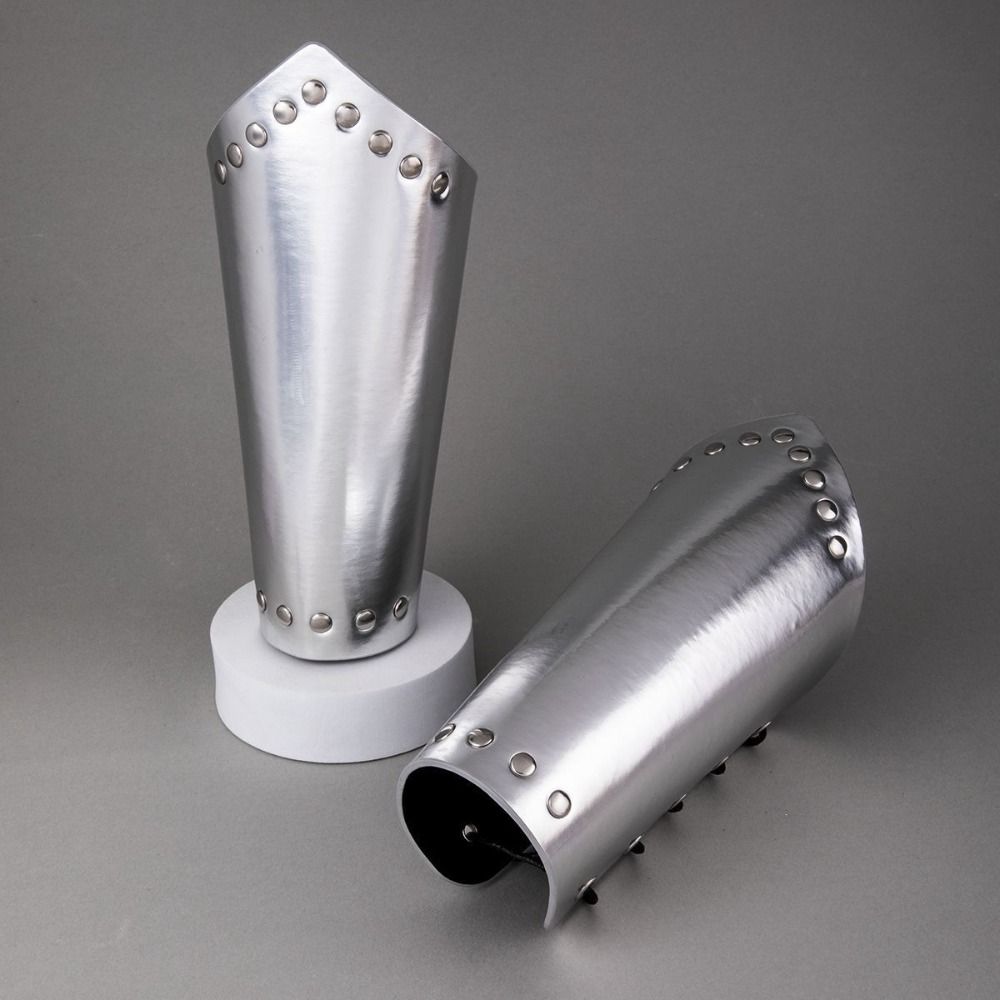 Silver Gold Rivet Medieval Bracers Role Playing Cosplay Arm Cuff Knight Arm Guard Training