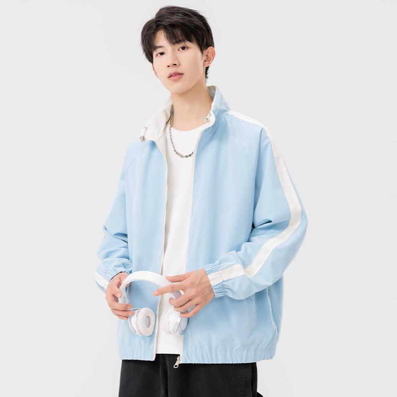 Jacket Men's Spring and Autumn New Men's and Women's Same Double-Sided Stand-Up Collar Jacket Trendy Outdoor Sports Casual Jacket