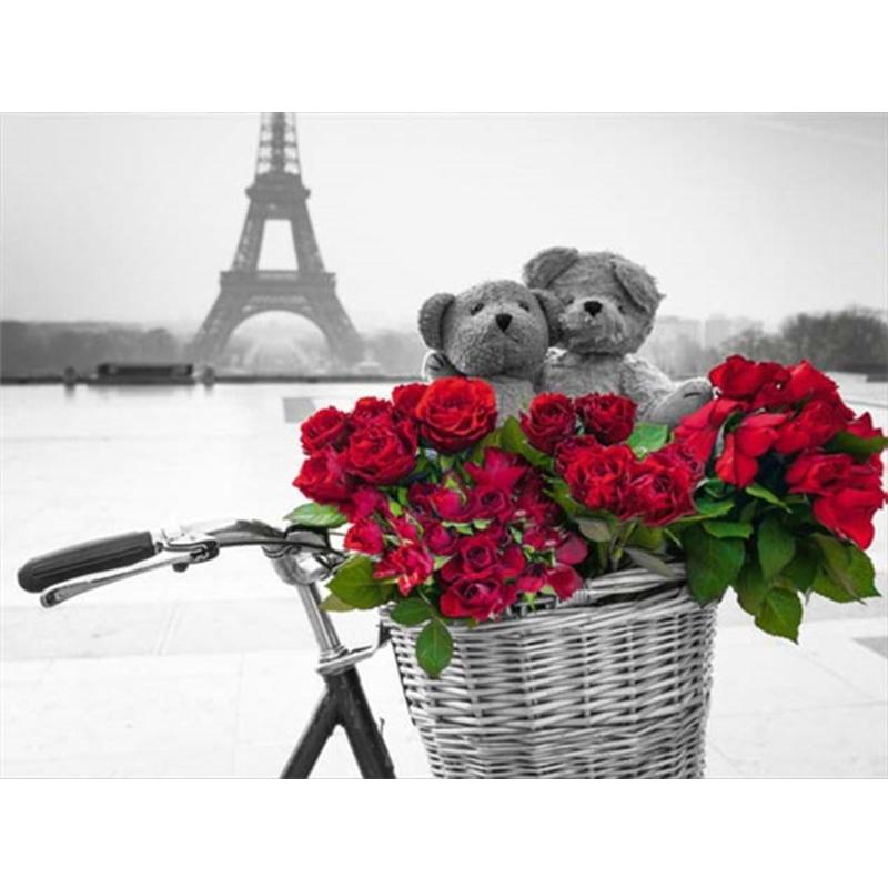 5D Paint With Diamonds Flower DIY Diamond Painting Rose Mosaic Rhinestones Pictures Wall Art Handicraft