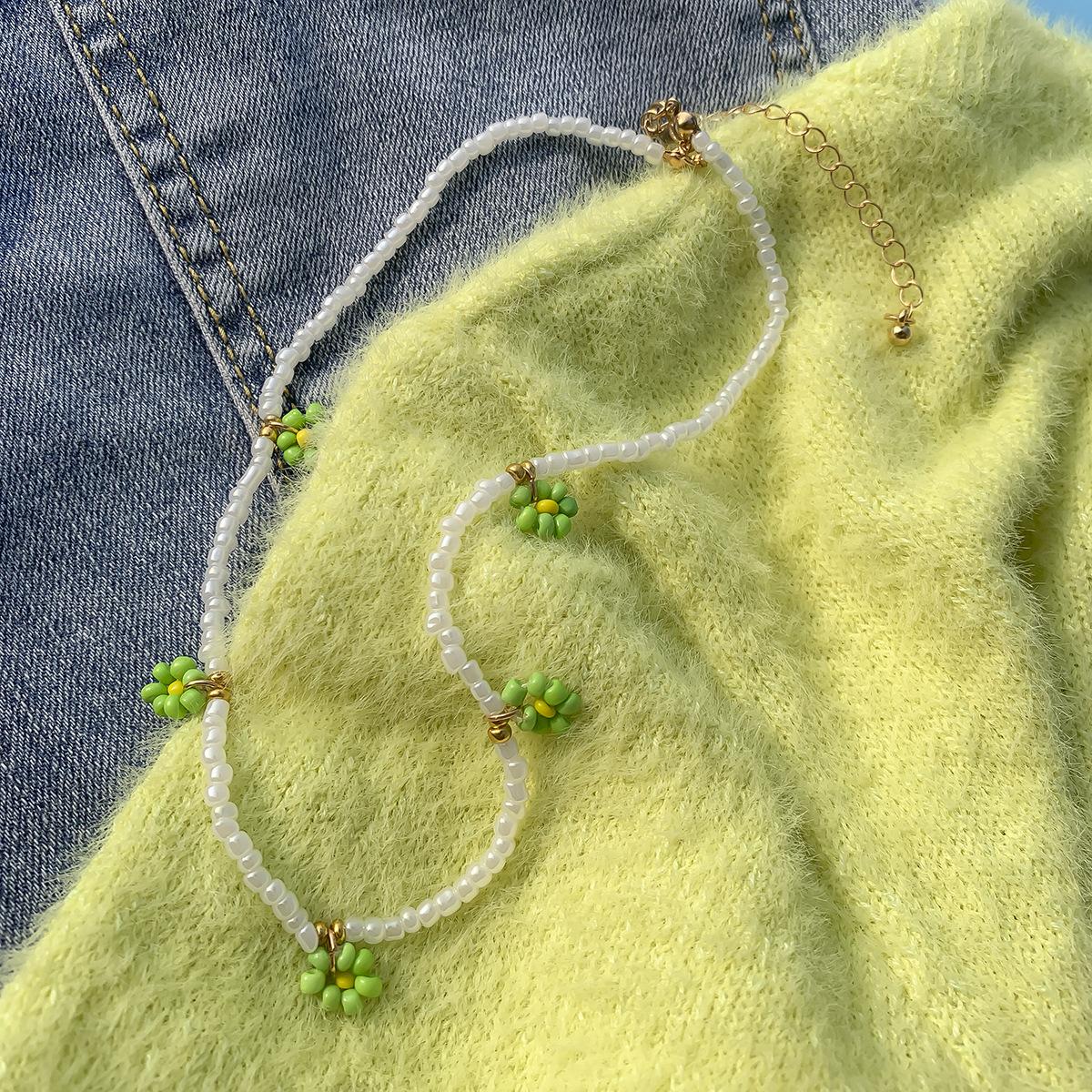 

Милые красочные маленькие ромашки, акриловые цветы, богемное колье-чокер с цепочкой из бисера для женщин и девочек, ювелирные изделия