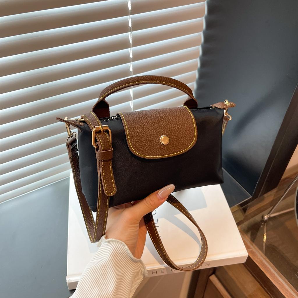 Neue Farbe Block Canvas Knödeltasche für Damen Lässig Outdoor Quadratisch Crossbody Schulter Handtasche KTB