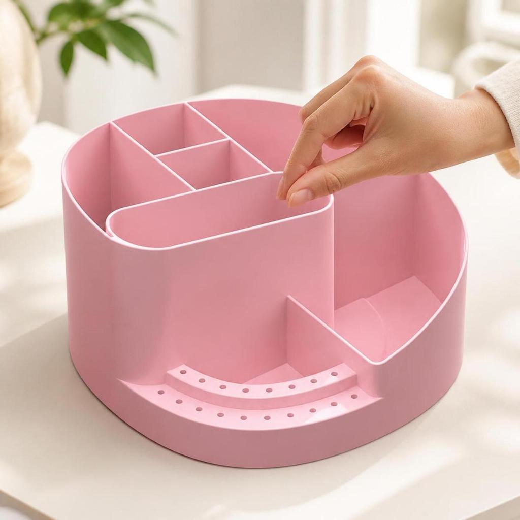 Manicure Organizer with 18 Holes Anti-Slip Divided Makeup Brush Holder Sturdy