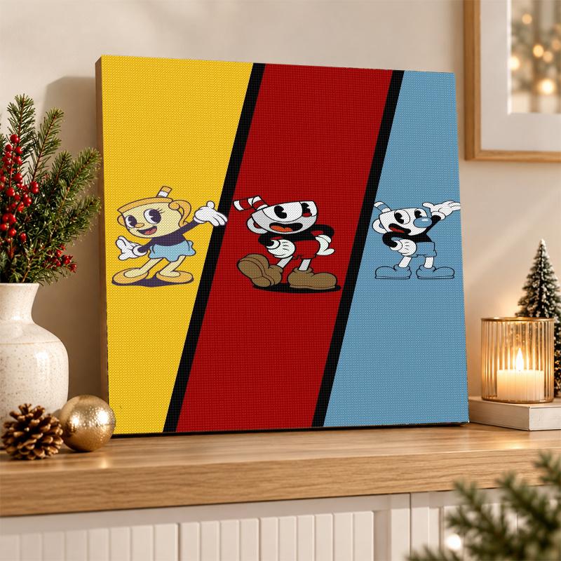 Cuphead Diamond Painting Kit 5D Full Drill DIY Diamond Mosaic Wall Art Home Decor