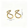 Trendy Gold Curve Figure-Eight Stainless Steel Stud Earrings