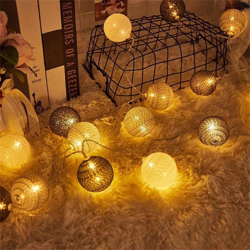3M 20 LEDS Girlandy z bavlněných koulí Víla světla Řetěz Vánoční dekorace Venkovní zahradní světla Uliční girlandy Novoroční dárky