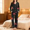 Women's Casual Fashion Heart Print Long-Sleeved Top And Trousers Homewear Set