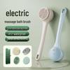 Elektrisk Multifunktionell Roterande Badborste: Utdragbar, Dubbelhandtag, Massage, Exfolierande & Avtagbar Duschskrubb