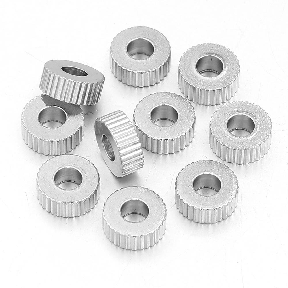 

10-20pcs/lot Stainless Steel Spacer Beads Round Flat Texture Beads Loose Beads For DIY Bracelet Necklace Jewelry Making Supplies 4x2mm
