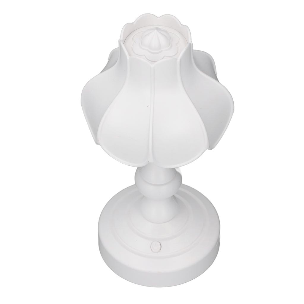 Flower Night Lamp Bedroom   Retro Table Bedside LED Eye Protective Light Rechargeable for Studying