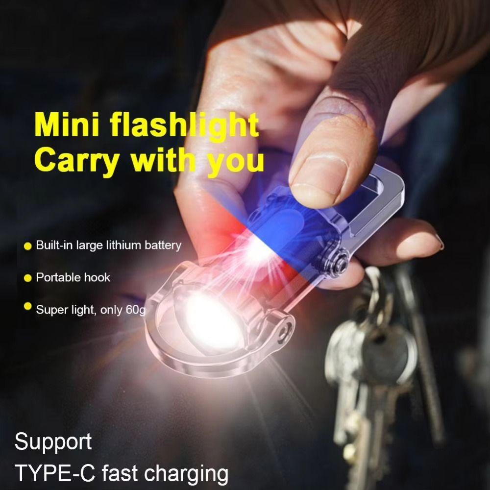 with Red&Blue Light Keychain Flashlights Mini Camping Lantern Durable Work Light  for Outdoor