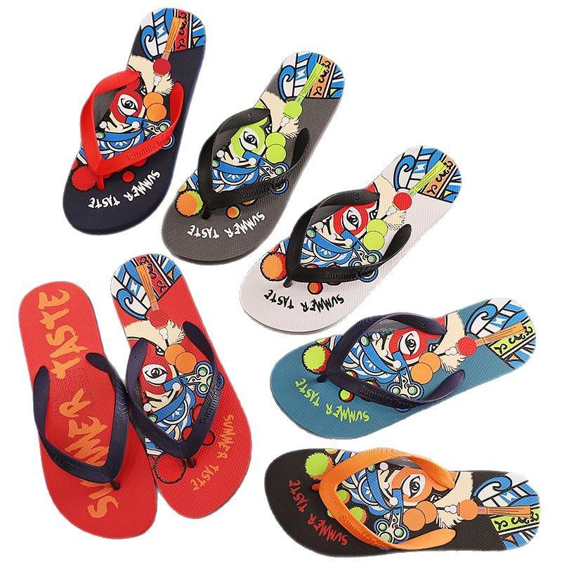 Slippers men's new outdoor pinch men's non-slip personalized sandals Guochao flip-flops trend wearing beach shoes