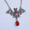 Gothic Vampire Bat Crystal Necklace
