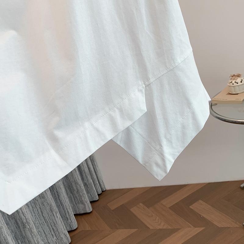 DIMANAF 2024 Women T-Shirt Zipper Female Solid O-Neck Cotton Loose Short Sleeve Tops&Tees