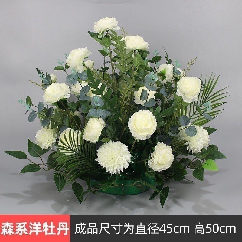 

Luxury White Rose Artificial Flower Wedding Table Centerpiece Flowers Backdrop Wall Arches Decor Party Stage Floral Backdrop