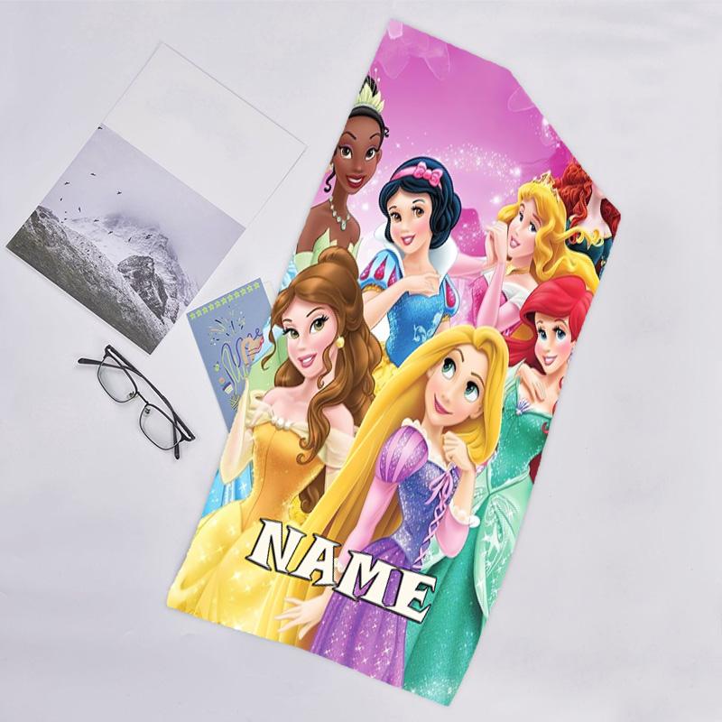 1pc Princess6 Beach Towel with Custom Name, Beach/Swimming/Bath/Picnic/Camping Towel, Suitable for Seaside Beaches