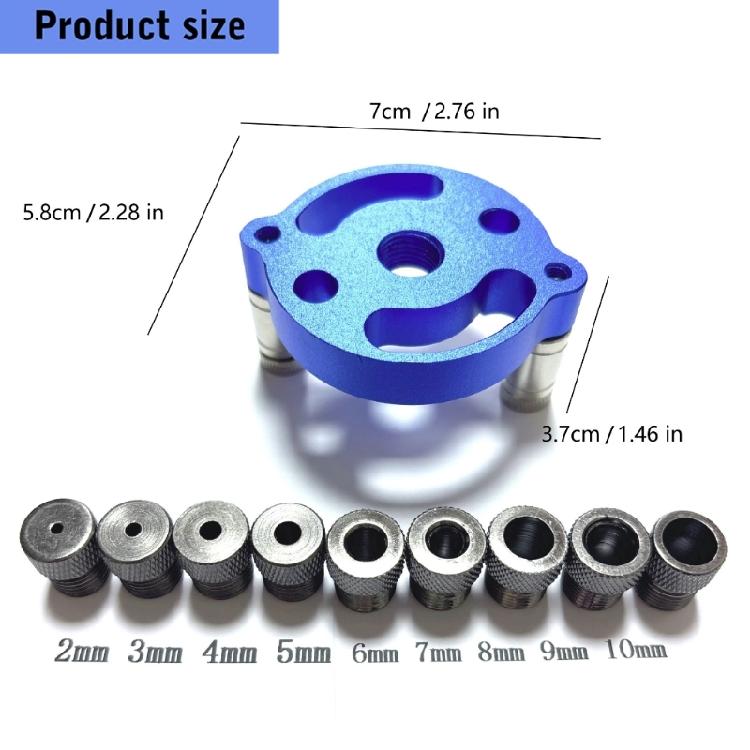 Heavy Duty Hole Positioning Tool Woodworking Doweling Jig Set 9 Bushings 2Mm-10Mm Precise Drill Guide Aluminum Alloy Adjustable Feet