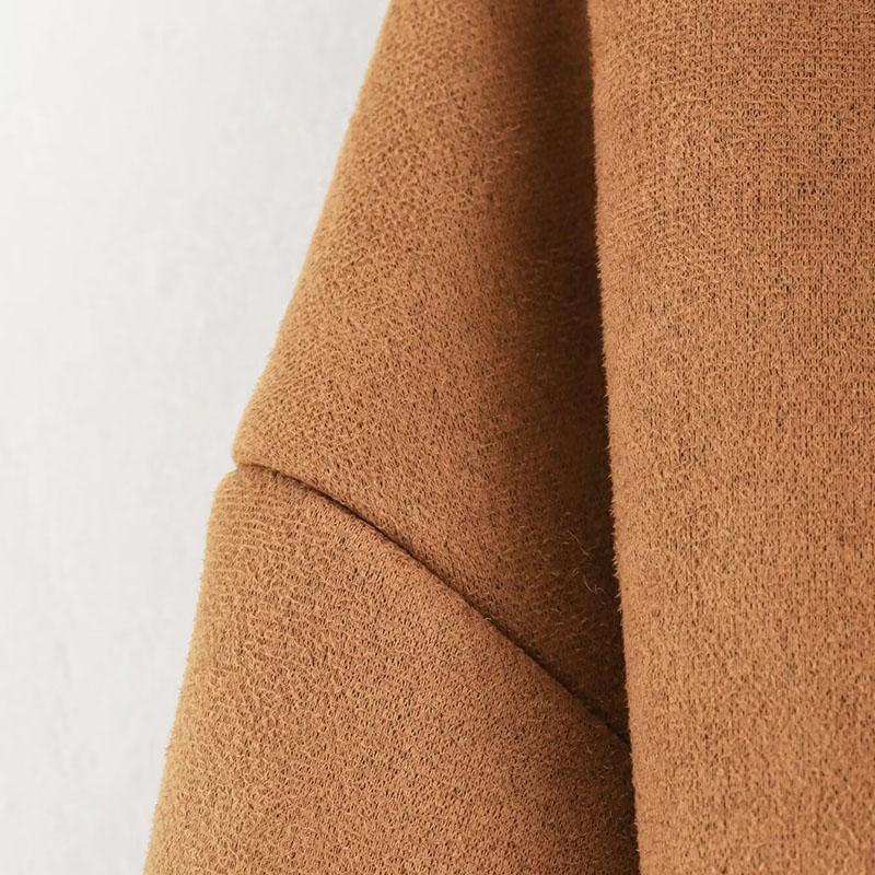 Women's Faux Suede Leather Jackets Flip Collar Fleece Lining Loose Fur One-piece Top Vintage European Style Coat Autumn and Winter