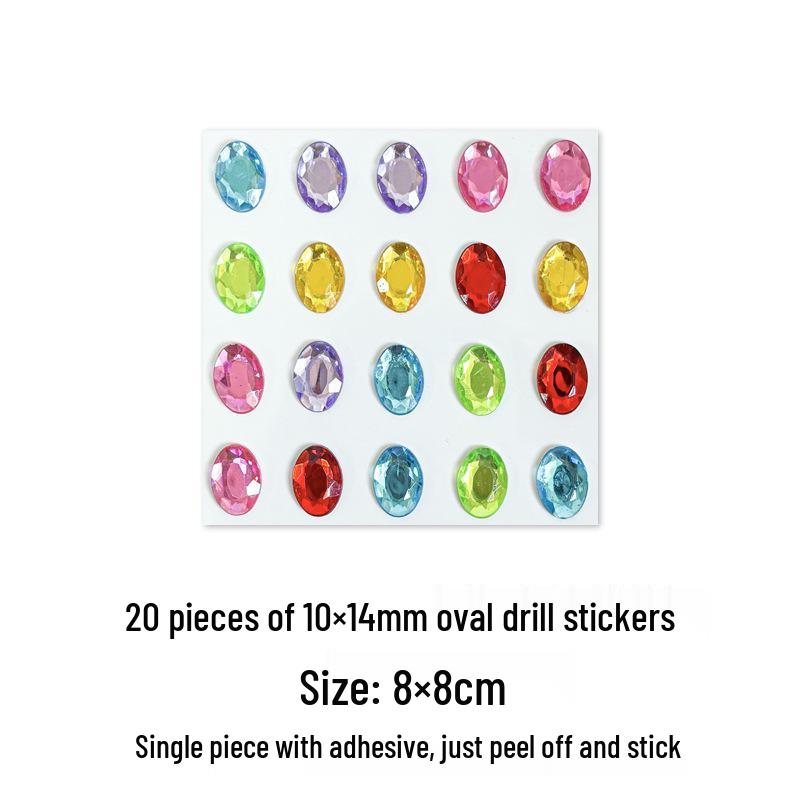 Gem Stickers: Kids' 3D Acrylic Crystal DIY Rhinestone Decorations, Colorful Cross-Border Designs for Girls
