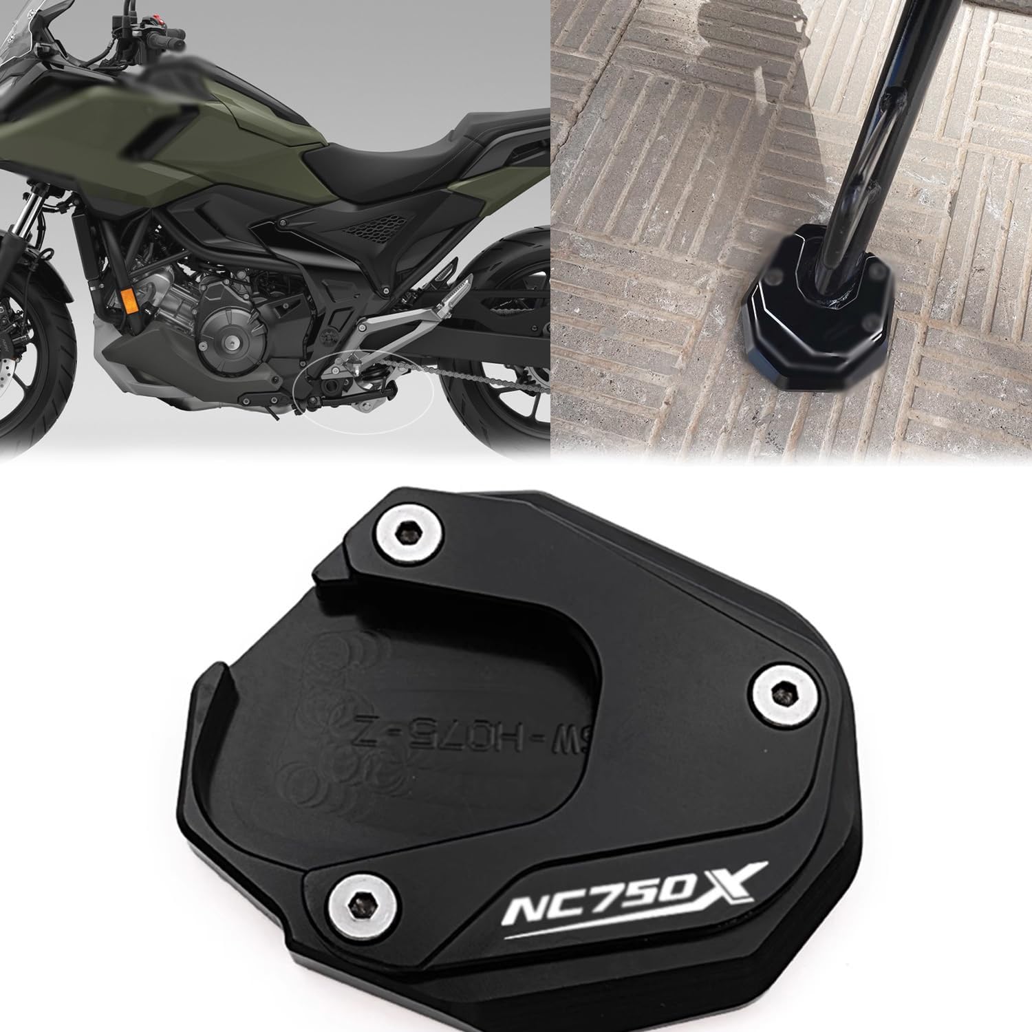 ДЛЯ 2025 NC750X NC 750X NC750 X 2021-2025 Мотоциклетная подставка Боковая подставка Расширительная площадка Плата усилителя nc750x nc 750x (черный) чёрный