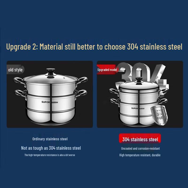 Supor 304 Stainless Steel Steamer Pot