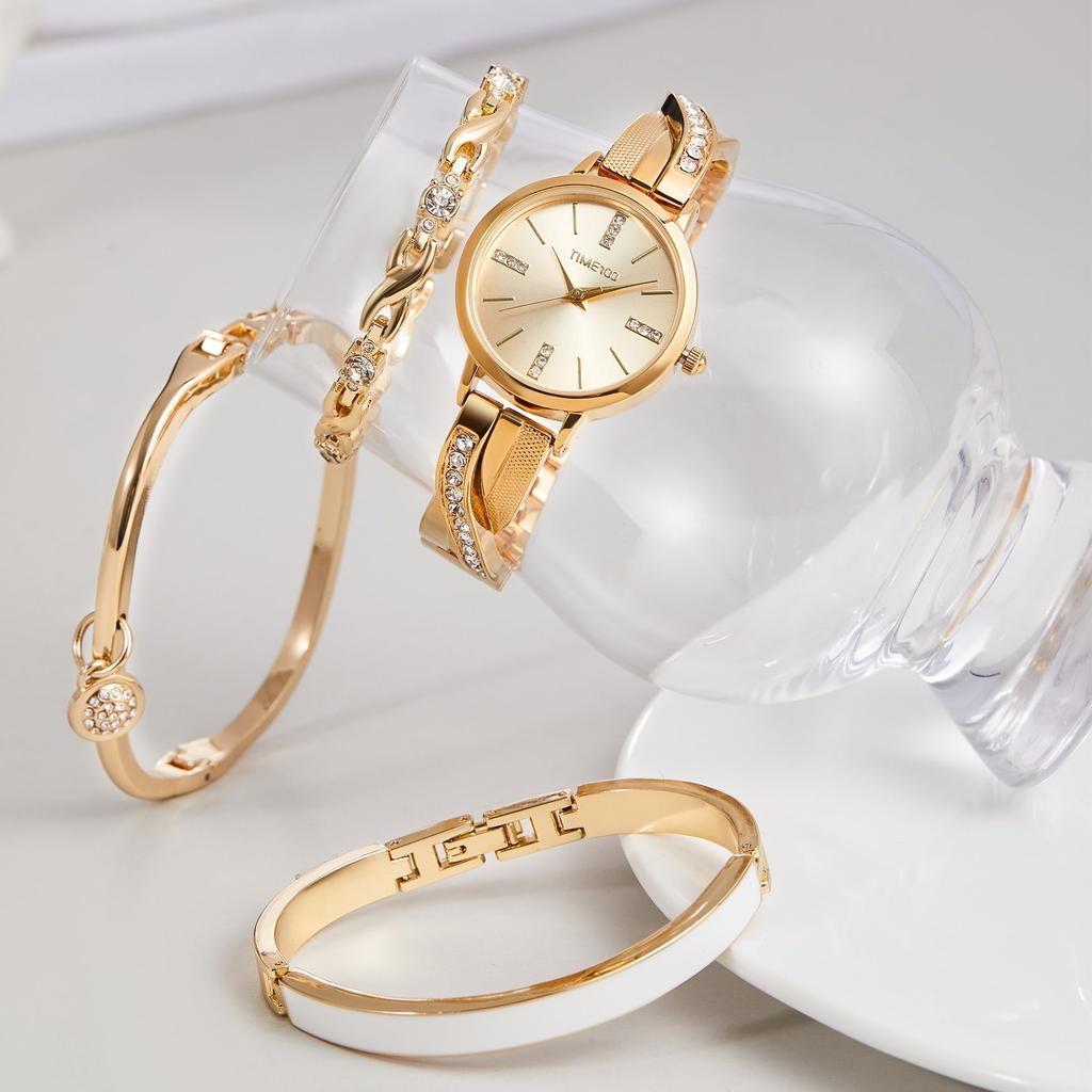 [TIME100] Gift Set: Women's Watch and Bracelet, Gift Wrapping