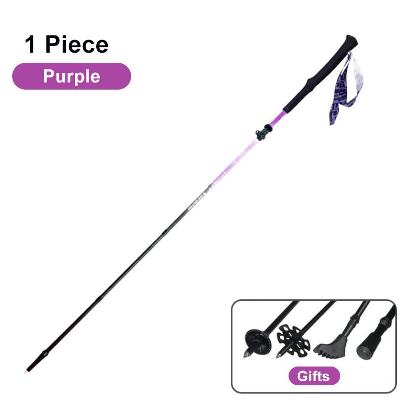 Outdoor Trekking Pole 7075 Aluminum Alloy Z Shape Foldable EVA Handle Adjustable 5-Section Hiking Nordic Walking Climbing Stick